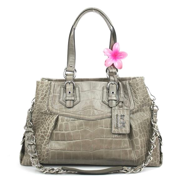Coach Madison Croc Embossed Vintage Y2K Satchel Bag
